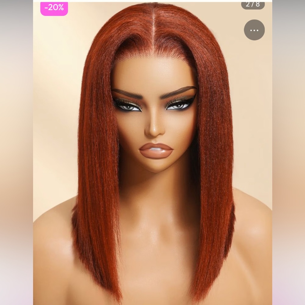 UNice Bye-Bye Slip 7x5 Lace Reddish Brown Yaki Bob Wig